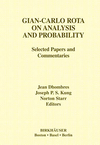 9780817642754: Gian-Carlo Rota on Analysis and Probability: Selected Papers and Commentaries (Contemporary Mathematicians)