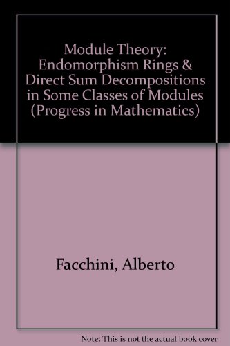 9780817659080: Module Theory: Endomorphism Rings & Direct Sum Decompositions in Some Classes of Modules (Progress in Mathematics)