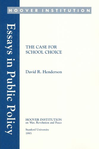 Imagen de archivo de The Case for School Choice (Essays in Public Policy) a la venta por SecondSale