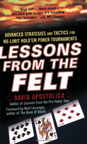 Imagen de archivo de Lessons From The Felt: Advanced Strategies and Tactics for No-Limit Hold'em Tournaments. a la venta por WorldofBooks