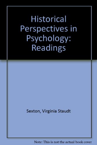 9780818500121: Historical Perspectives in Psychology: Readings