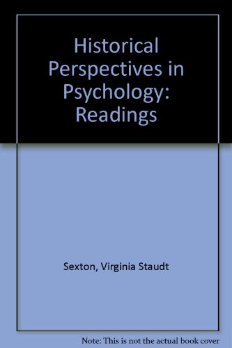 Stock image for Historical Perspectives in Psychology: Readings for sale by Mount Angel Abbey Library