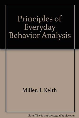 9780818501418: Principles of Everyday Behavior Analysis