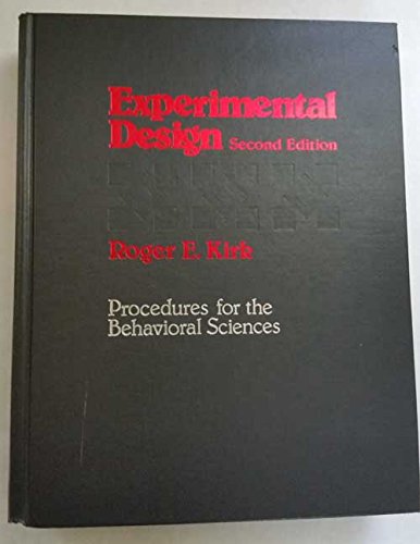 Imagen de archivo de Experimental Design : Procedures for the Behavioral Sciences a la venta por Better World Books