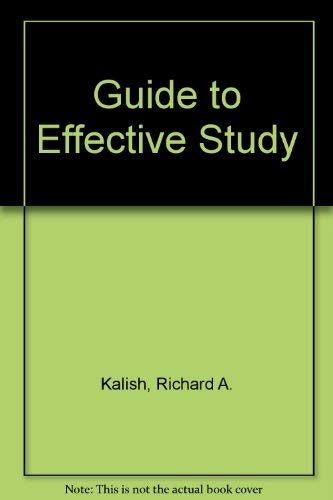 Imagen de archivo de A Guide to Effective Study a la venta por Better World Books