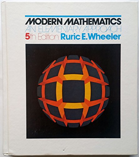 Imagen de archivo de Modern mathematics: An elementary approach (Contemporary undergraduate mathematics series) a la venta por SecondSale