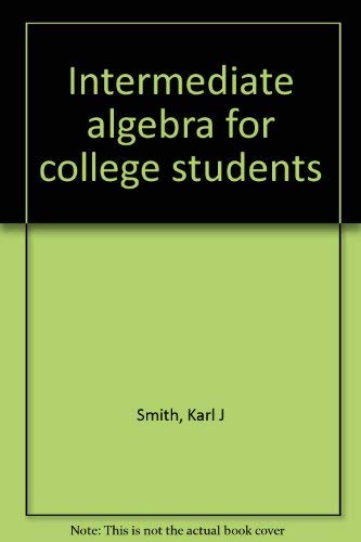 Stock image for Intermediate Algebra for College Students, 2nd edition for sale by BookDepart