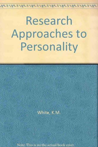 Beispielbild fr Research Approaches to Personality zum Verkauf von Better World Books