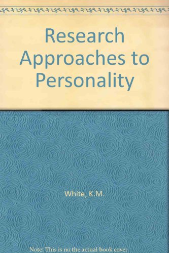 Imagen de archivo de Research Approaches to Personality a la venta por Better World Books