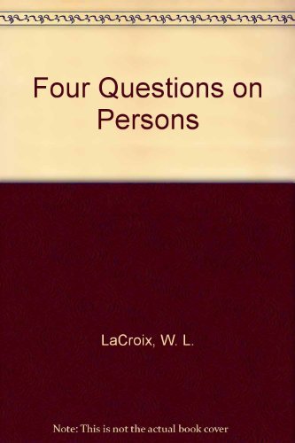 Imagen de archivo de Four Questions on Persons a la venta por Books for a Cause