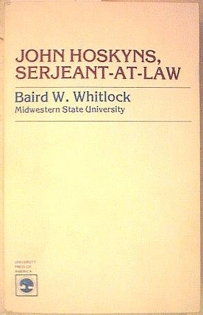 9780819121486: John Hoskyns: Serjeant-at-Law