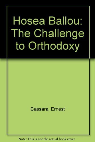 9780819122728: Hosea Ballou, the Challenge to Orthodoxy