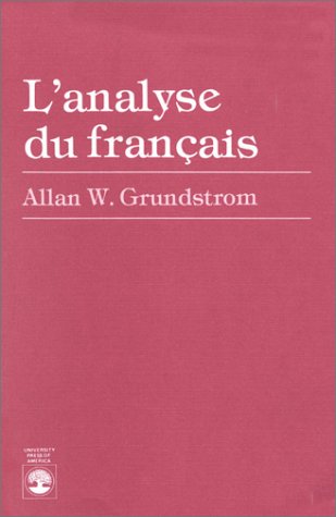 Stock image for L'analyse du franais for sale by Aaron Books