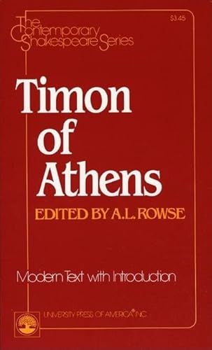 Beispielbild fr Timon of Athens: Modern Text With Introduction zum Verkauf von Pensees Bookshop
