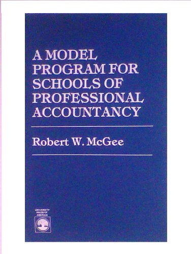 Imagen de archivo de A Model Program for Schools of Professional Accountancy a la venta por Tiber Books