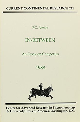 9780819169235: In-between: An Essay on Categories, Current Continental Research (Current Continental Research Series)