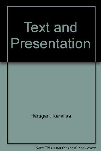 Imagen de archivo de Text and Presentation: The University of Florida Department of Classics Comparative Drama Conference Papers Volume IX a la venta por Paisleyhaze Books