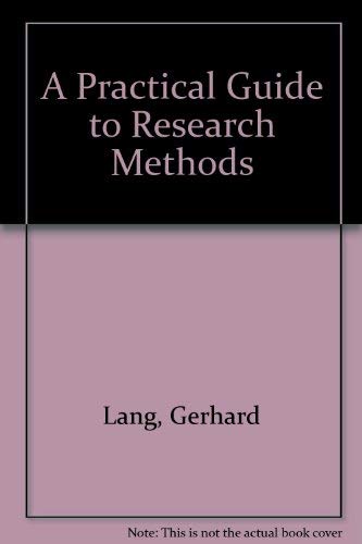 Stock image for A Practical Guide to Research Methods for sale by HPB-Red