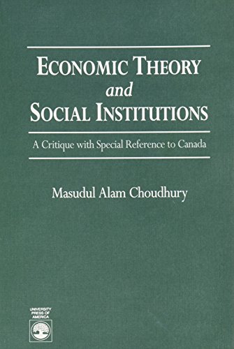 Imagen de archivo de Economic Theory and Social Institutions a la venta por Ergodebooks