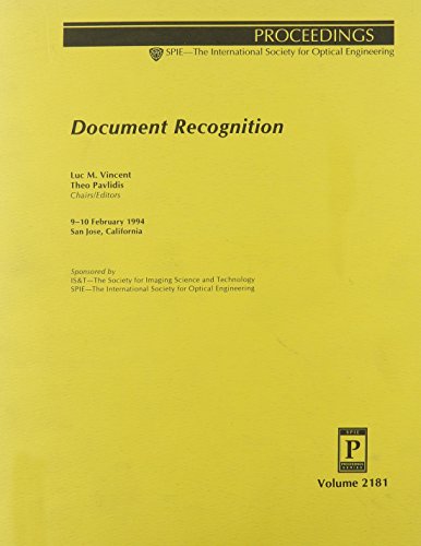 9780819414762: Document Recognition (Proceedings / Spie--The International Society for Optical Engineering, V. 2181)