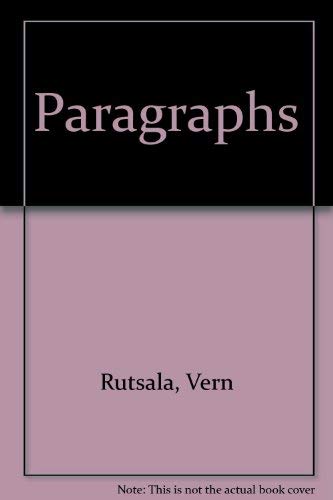 Imagen de archivo de Paragraphs (Wesleyan Poetry Program) a la venta por Granada Bookstore,            IOBA