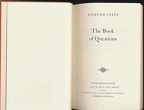 9780819540911: The book of questions