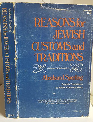 Beispielbild fr Reasons for Jewish Customs and Traditions zum Verkauf von Heisenbooks