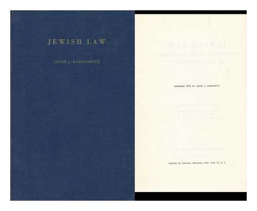 Beispielbild fr Jewish Law: Its Influence on the Development of Legal Institutions zum Verkauf von Redux Books