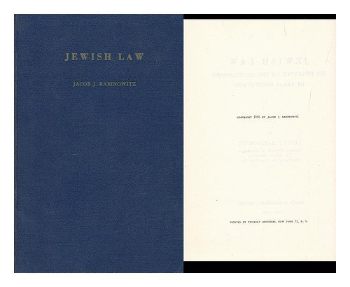 9780819701732: Jewish Law: Its Influence on the Development of Legal Institutions