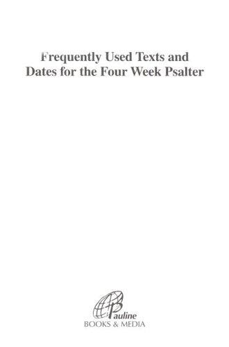 Frequently Used Texts & Dates For The Four Week Psalter (9780819826671) by [???]