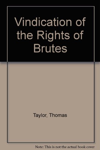 9780820110455: Vindication of the Rights of Brutes