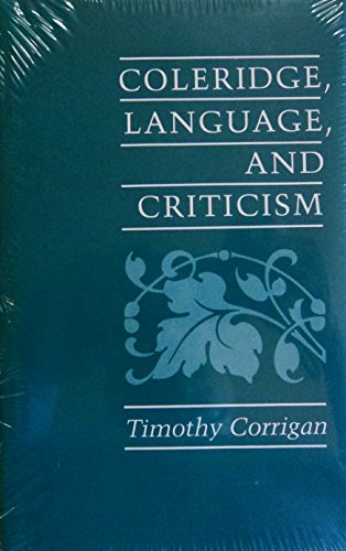 Imagen de archivo de Coleridge, Language, And Criticism a la venta por Clarendon Books P.B.F.A.