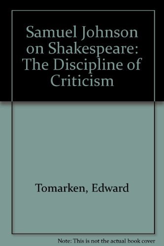 9780820313580: Samuel Johnson on Shakespeare: The Discipline of Criticism