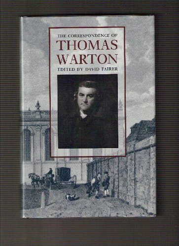 Beispielbild fr The Correspondence of Thomas Warton zum Verkauf von Second Story Books, ABAA