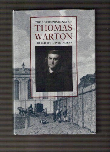 Stock image for The Correspondence of Thomas Warton for sale by Second Story Books, ABAA