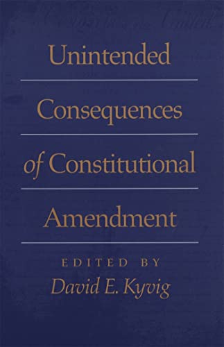 Stock image for Unintended Consequences of Constitutional Amendment for sale by HPB-Ruby