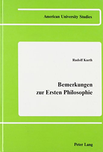 Beispielbild fr Bemerkungen zur Ersten Philosophie. zum Verkauf von SKULIMA Wiss. Versandbuchhandlung