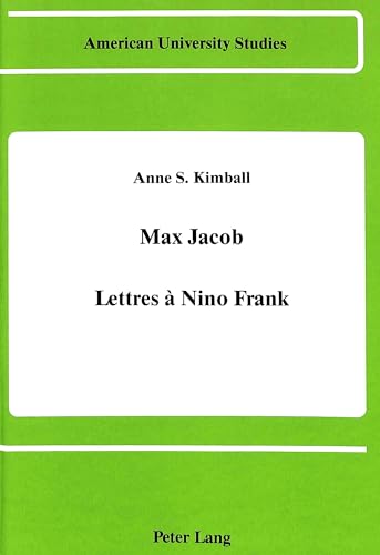 Stock image for Max Jacob Lettres  Nino Frank for sale by Librairie La Canopee. Inc.