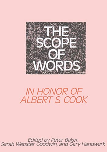 Beispielbild fr The Scope of Words: In Honor of Albert S. Cook zum Verkauf von HPB-Red