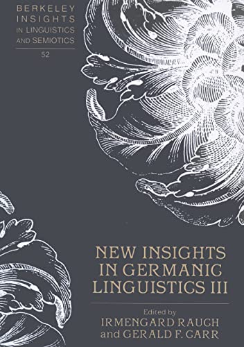 Beispielbild fr New Insights in Germanic Linguistics III (Hardcover) zum Verkauf von CitiRetail