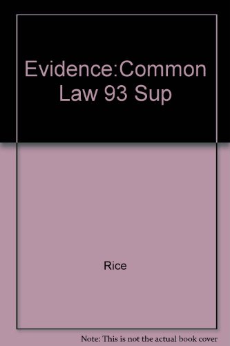 Stock image for Evidence:Common Law 93 Sup for sale by Wonder Book