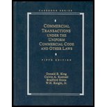 Stock image for Commercial Transactions Under the Uniform Commercial Code (Analysis and Skills Series) for sale by dsmbooks