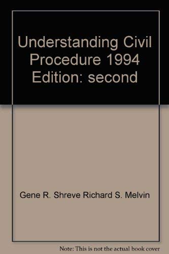 Imagen de archivo de Understanding Civil Procedure, 1994 a la venta por Library House Internet Sales