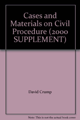 9780820547060: Cases and Materials on Civil Procedure (2000 SUPPL