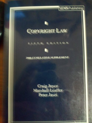 Beispielbild fr Copyright Law: 2000 Cumulative Supplement (Fifth Edition) zum Verkauf von Open Books