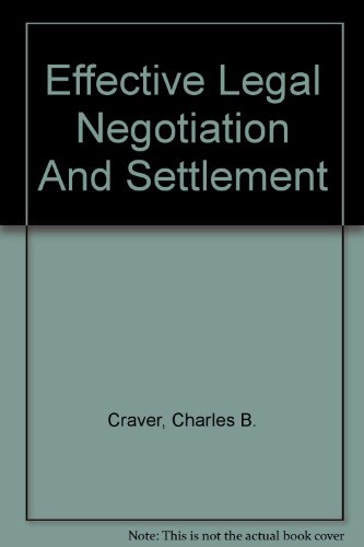 Beispielbild fr Effective Legal Negotiation And Settlement zum Verkauf von dsmbooks