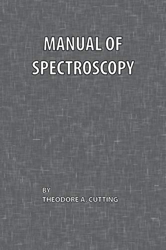 Imagen de archivo de Manual of Spectroscopy a la venta por PBShop.store US