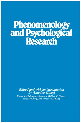 Stock image for Phenomenology and Psychological Research for sale by Better World Books