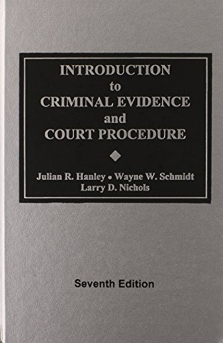 Beispielbild fr Introduction to Criminal Evidence and Court Procedure zum Verkauf von GF Books, Inc.