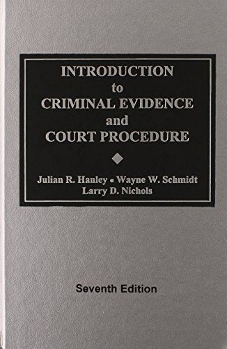 Stock image for Introduction to Criminal Evidence and Court Procedure for sale by DogStar Books